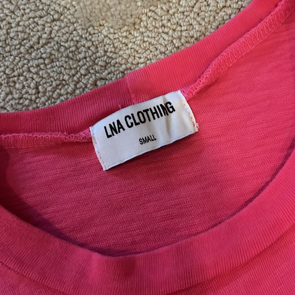 LNA Hot Pink Cropped Tee - Picture 2 of 3